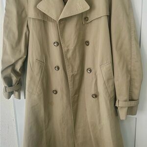 George Men's Tan Double-Breasted Trench Coat As Is